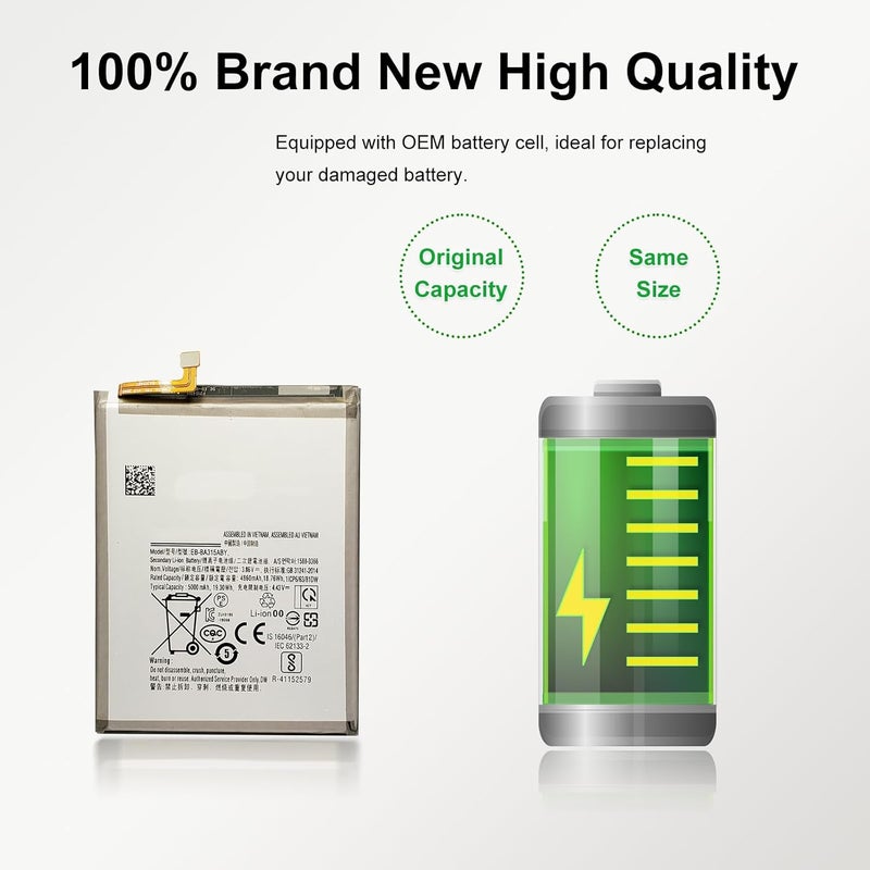 MAXSHARKS New Upgraded Battery for Galaxy A32 4G / A31 / A22 4G, EB-BA315ABY Replacement Battery Compatible with Samsung Galaxy A32 4G / A31 / A22 4G, with Repair Tools & Instruction - Image 3